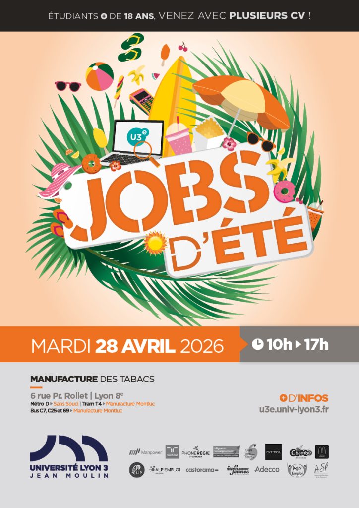 affiche forum jobs d'été université lyon 3
