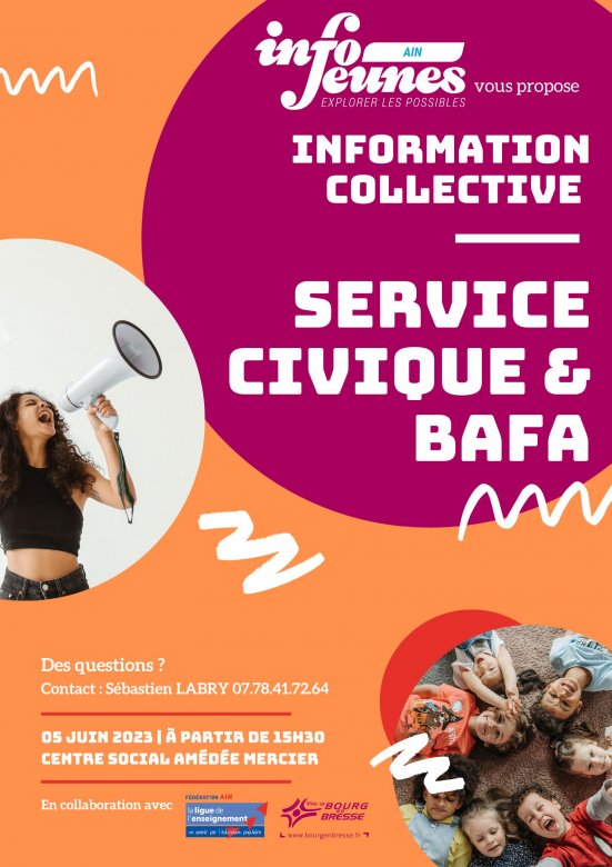 flyer communication sur le service civique et le bafa
