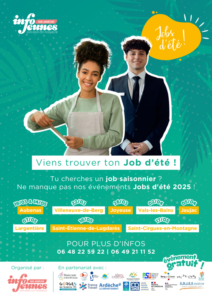 Affiche job été sud ardeche 2025