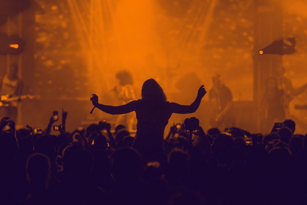 femme de dos à un concert