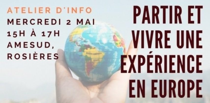 affiche atelier d'info partir et vivre une expérience en Europe