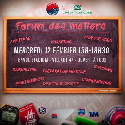 affiche du forum des métiers avec le texte écrit sur une illustration de tableau noir