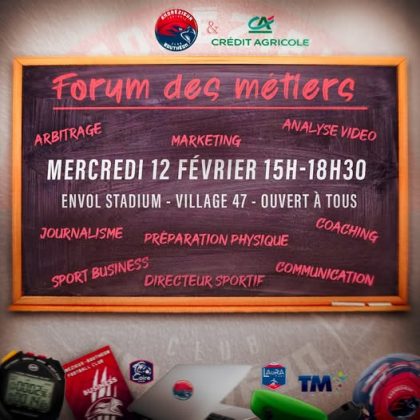 affiche du forum des métiers avec le texte écrit sur une illustration de tableau noir