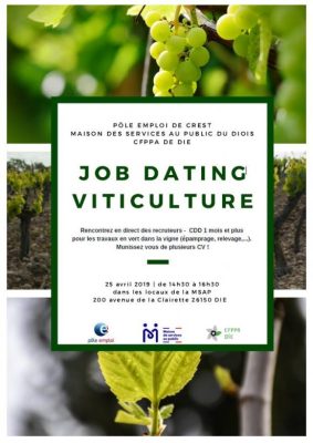 Affiche Jobdating Viticulture 25 avril Die