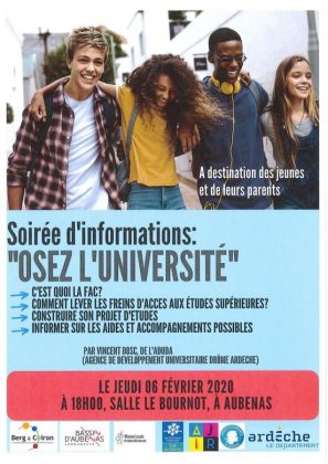 affiche Osez l'université le 6 février 2020 à Aubenas