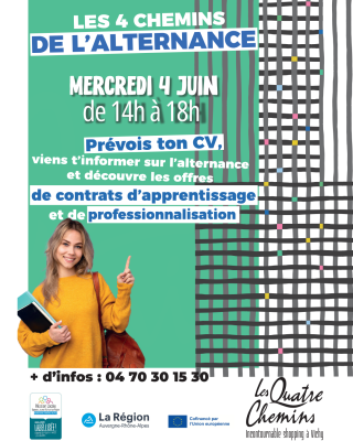 Affiche les 4 chemins de l'alternance à Vichy le 4 juin