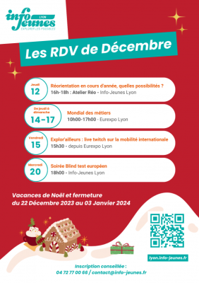 Les RDV Info-Jeunes Lyon - décembre 2023