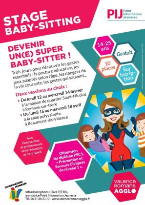 affiche stage baby-sitting