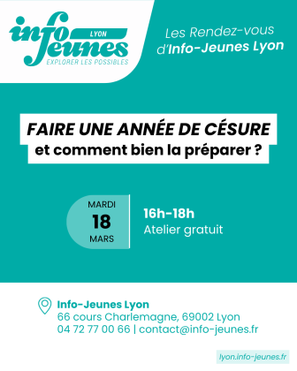 affiche rdv info-jeunes lyon : faire une année de césure