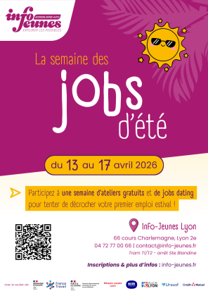 Affiche Semaine jobs d'été 2026 Info-Jeunes Lyon