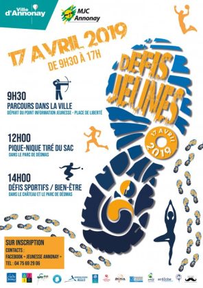 Affiche défis jeunes à Annonay 17 avril 2019