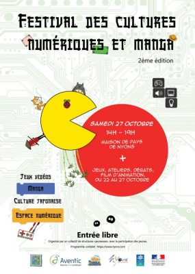 Affiche 2018 festivl des cultures numériques et du manga à Nyons