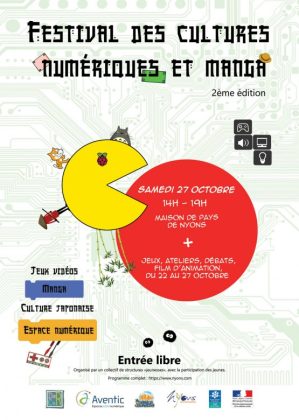 Affiche 2018 festivl des cultures numériques et du manga à Nyons