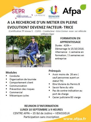 formation FACTEUR en apprentissage avec La Poste
